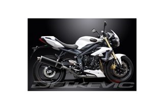 TRIUMPH STREET TRIPLE 675 13-16 KIT SCARICO SILENZIATORE BSAU OVALE IN CARBONIO DA 450 MM