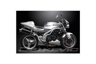 TRIUMPH SPEED TRIPLE 955I 02-04 KIT SCARICO BSAU CARBONIO OVALE 450MM HI LEVEL