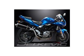 SUZUKI SV650 S 03-15 KIT SCARICO SILENZIATORE BSAU CARBONIO OVALE 450MM HI-LEVEL