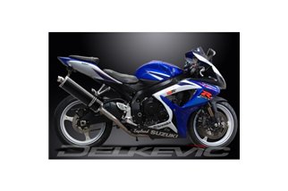 SUZUKI GSXR750 06-07 K6-K7 DECAT 450MM OVALE CARBONIO BSAU KIT SCARICO SILENZIATORE