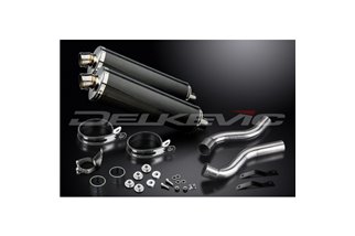 KAWASAKI Z1000SX 2010-19 TOURER 450MM OVAL CARBON BSAU SILENCER EXHAUST KIT