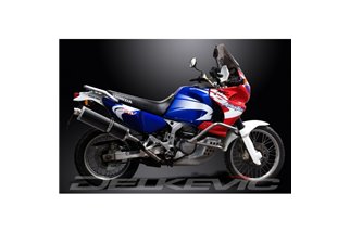 KIT SCARICO SILENZIATORE BSAU CARBONIO OVALE HONDA XRV750 AFRICA TWIN 93-03 450MM