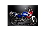 KIT SCARICO SILENZIATORE BSAU CARBONIO OVALE HONDA XRV750 AFRICA TWIN 93-03 450MM