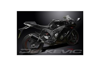 KIT SCARICO SILENZIATORE KAWASAKI ZX10R NINJA 11-15 DECAT 350MM OVALE IN CARBONIO BSAU