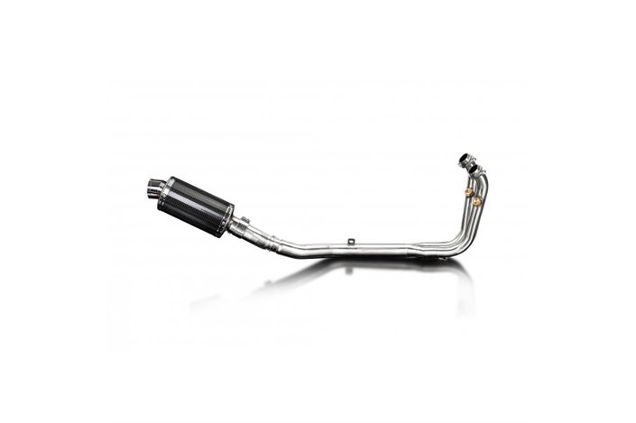 CFMOTO 450SS 2023-2025 / DS70 OVAL 225MM (9 INCH) CARBON FIBRE SILENCER 2 INTO 1 COMPLETE SYSTEM