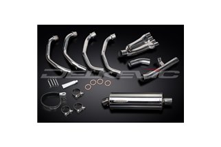 HONDA CBR600F 99-00 FULL 4-1 EXHAUST SYSTEM 350MM STAINLESS OVAL BSAU SILENCER