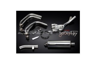 YAMAHA FZS600 FAZER 98-03 FULL EXHAUST SYSTEM 350MM STAINLESS OVAL BSAU SILENCER