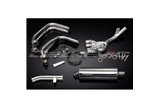 YAMAHA FZS600 FAZER 98-03 FULL EXHAUST SYSTEM 350MM STAINLESS OVAL BSAU SILENCER