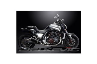 KIT SILENZIATORE DI SCARICO OVALE IN CARBONIO YAMAHA V-MAX 1700 2009-2016 DA 350 MM