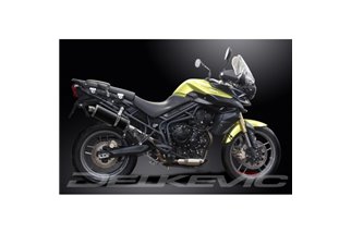 TIGER 800 XC (ABS) 2011-2018 / SILENZIATORE IN FIBRA DI CARBONIO OVALE HI-LEVEL DA 350 MM (14 POLLICI)