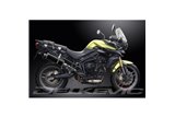 TIGER 800 XC (ABS) 2011-2018 / SILENZIATORE IN FIBRA DI CARBONIO OVALE HI-LEVEL DA 350 MM (14 POLLICI)