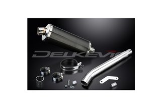 HONDA XL600V TRANSALP 1987-2000 350MM OVAL CARBON BSAU SILENCER EXHAUST KIT