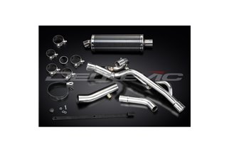 SUZUKI DL650 V-STROM 2004-2011 350MM OVAL CARBON BSAU SILENCER EXHAUST KIT