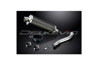 HONDA XL650V TRANSALP 2000-2008 350MM OVAL CARBON BSAU SILENCER EXHAUST KIT