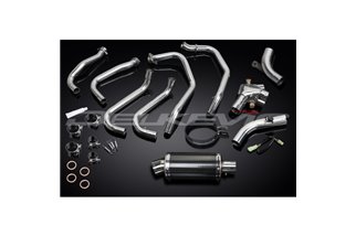 SISTEMA DI SCARICO COMPLETO HONDA VFR800FI 98-01 SILENZIATORE OVALE IN CARBONIO DA 225 MM