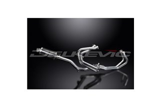 VFR800FI 1897-2002 / DS70 SILENZIATORE OVALE IN FIBRA DI CARBONIO HI-LEVEL DA 225 MM (9 POLLICI) SISTEMA COMPLETO 4-1