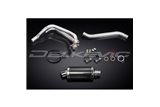 YAMAHA TDM850 91-01 SISTEMA DI SCARICO COMPLETO SILENZIATORE OVALE IN CARBONIO DA 225 MM