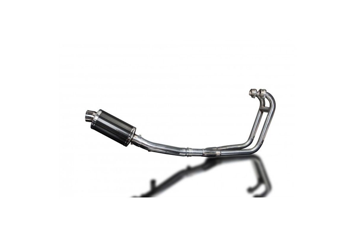 SUZUKI GS500 E/F 1989-2009 FULL 2-1 EXHAUST SYSTEM 225MM CARBON OVAL SILENCER