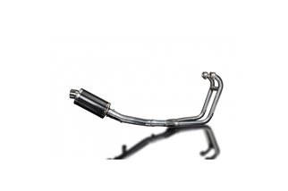 SUZUKI GS500 E/F 1989-2009 FULL 2-1 EXHAUST SYSTEM 225MM CARBON OVAL SILENCER