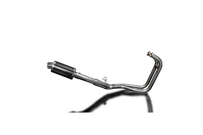 KAWASAKI ER5 1996-07 FULL EXHAUST SYSTEM 225MM CARBON OVAL SILENCER