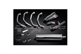 HONDA CBR600F 99-00 SISTEMA DI SCARICO COMPLETO 4-1 SILENZIATORE BSAU OVALE INOX DA 450 MM