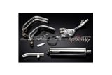 YAMAHA FZS600 FAZER 98-03 SISTEMA DI SCARICO COMPLETO SILENZIATORE BSAU OVALE INOX DA 450 MM