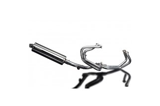 HONDA VFR800FI 98-01 FULL EXHAUST SYSTEM 450MM STAINLESS OVAL BSAU SILENCER