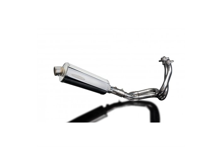 KAWASAKI KLE650 VERSYS 2007-14 FULL EXHAUST 350MM STAINLESS OVAL BSAU SILENCER