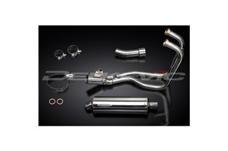 KAWASAKI ER5 1996-07 SISTEMA DI SCARICO COMPLETO SILENZIATORE OVALE INOX DA 350 MM