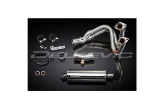 KAWASAKI ER6N ER6F 2012-16 SISTEMA DI SCARICO COMPLETO SILENZIATORE OVALE INOX DA 350 MM