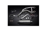 SISTEMA DI SCARICO COMPLETO 2-1 KAWASAKI GPZ500S SILENZIATORE BSAU OVALE INOX DA 350 MM