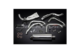 HONDA CB600F HORNET 1998-02 SISTEMA DI SCARICO COMPLETO SILENZIATORE OVALE INOX DA 350 MM