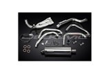 HONDA CB600F HORNET 1998-02 SISTEMA DI SCARICO COMPLETO SILENZIATORE OVALE INOX DA 350 MM