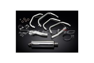 SISTEMA DI SCARICO COMPLETO KAWASAKI ZR7S SILENZIATORE BSAU OVALE INOX DA 350 MM