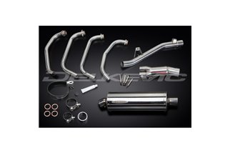 SUZUKI GSX750 98-02 FULL EXHAUST SYSTEM 350MM STAINLESS OVAL BSAU SILENCER