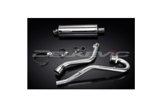 HONDA XR125L 2003-2010 FULL EXHAUST SYSTEM 350MM STAINLESS OVAL BSAU SILENCER