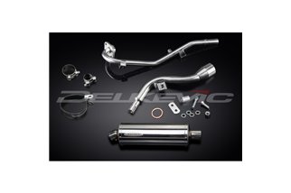 SUZUKI DR125SM 2009-14 FULL EXHAUST SYSTEM 350MM STAINLESS OVAL BSAU SILENCER