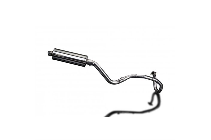 SUZUKI DR650SE 1996-2019 FULL EXHAUST SYSTEM 350MM STAINLESS OVAL BSAU SILENCER