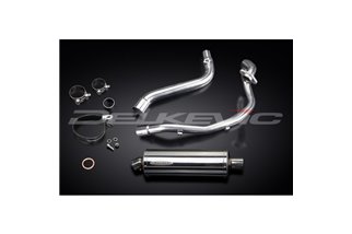 SUZUKI DR650SE 1996-2019 SISTEMA DI SCARICO COMPLETO SILENZIATORE BSAU OVALE INOX DA 350 MM