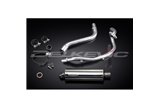 SUZUKI DR650SE 1996-2019 SISTEMA DI SCARICO COMPLETO SILENZIATORE BSAU OVALE INOX DA 350 MM