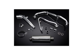 SISTEMA DI SCARICO COMPLETO HONDA XL125V VARADERO SILENZIATORE BSAU OVALE INOX DA 350 MM