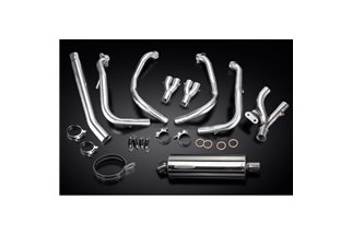 SUZUKI GSX1300R HAYABUSA 08-20 4-1 EXHAUST SYSTEM 350MM STAINLESS OVAL SILENCER