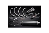 HONDA CBR600F 99-00 SISTEMA DI SCARICO COMPLETO 4-1 SILENZIATORE BSAU OVALE IN CARBONIO DA 450 MM