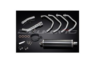 SUZUKI GSF650 BANDIT 07-14 SISTEMA DI SCARICO COMPLETO 450MM CARBONIO OVALE BSAU SILENZIATORE