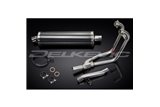 SUZUKI GS500 E/F 1989-2009 SISTEMA DI SCARICO COMPLETO 2-1 SILENZIATORE OVALE IN CARBONIO DA 450 MM