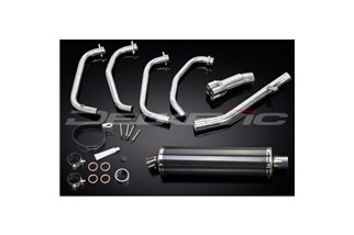 SUZUKI GSX750F SPORTS 98-06 FULL EXHAUST SYSTEM 450MM CARBON OVAL SILENCER