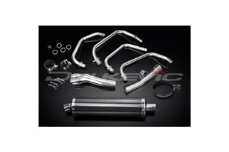 SISTEMA DI SCARICO COMPLETO KAWASAKI ZR7S SILENZIATORE BSAU OVALE IN CARBONIO DA 450 MM