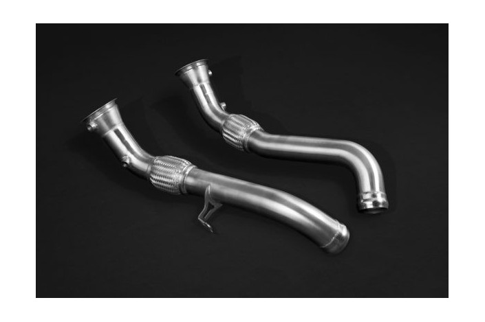 Stainless steel decatalyst downpipe with thermal blankets capristo mclaren m838t/e 02ML11103005